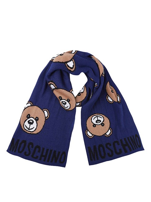 MOSCHINO TEDDY ALL OVER Schal aus Wollmischung Blau - Schals