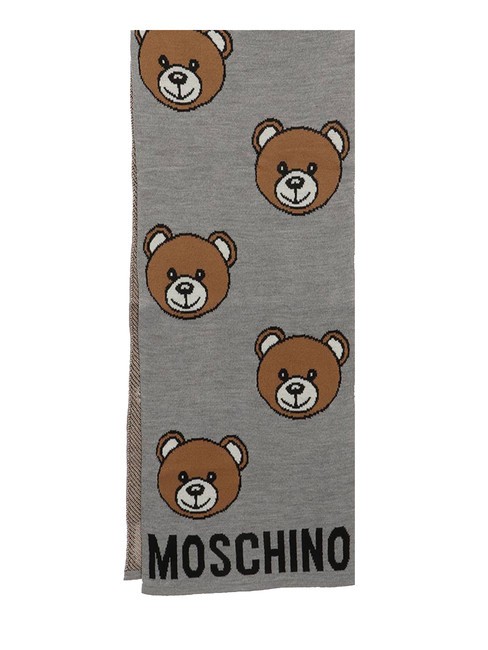 MOSCHINO TEDDY ALL OVER Schal aus Wollmischung hellgrau - Schals