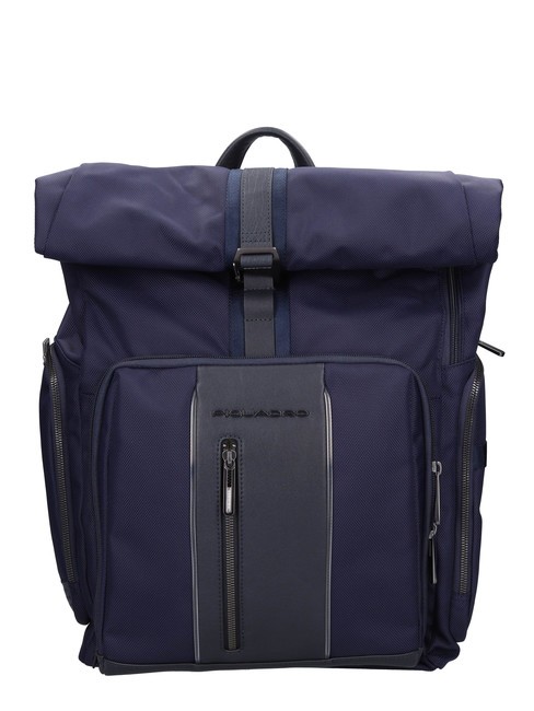 PIQUADRO BRIEF 2 Rolltop-Rucksack, 15,6-Zoll-Laptophalter Blau - PC-Rucksäcke