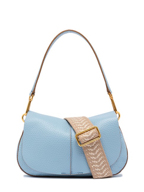 GIANNI CHIARINI HELENA ROUND Ledertasche mit doppeltem Schultergurt Himmel - Damentaschen