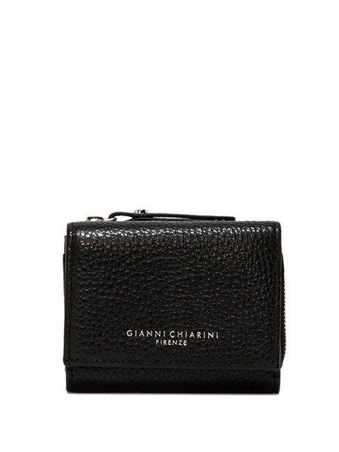 GIANNI CHIARINI WALLETS GRAIN Kleine Geldbörse aus genarbtem Leder Schwarz - Brieftaschen Damen