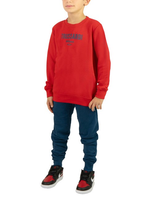 TRUSSARDI SCHULIT Trainingsanzug aus Sweatshirt und Hose rot/marineblau - Trainingsanzüge für Kinder