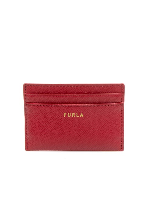 FURLA GARDENIA Kartenetui aus Leder mit Andromeda-Print Venezianisches Rot - Brieftaschen Damen