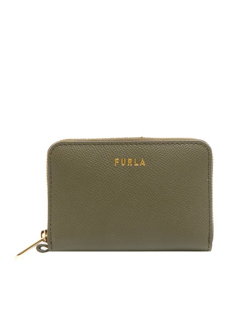 FURLA GARDENIA Kleine Lederbrieftasche mit umlaufendem Reißverschluss Salbei - Brieftaschen Damen