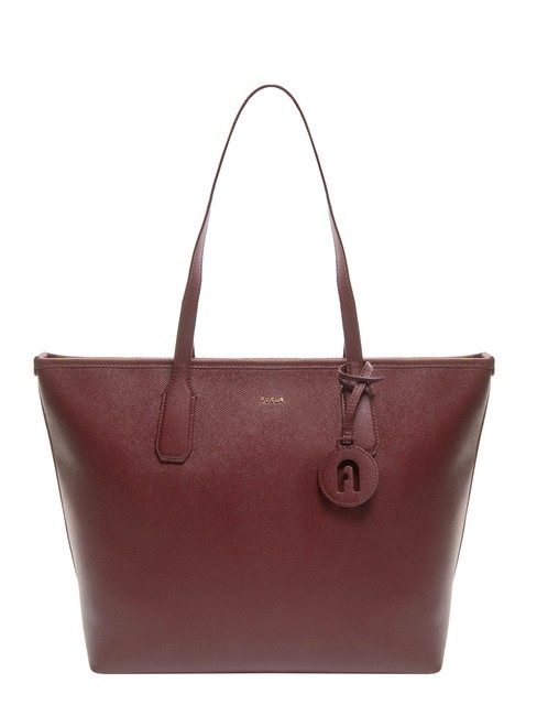 FURLA CLASSIC Shopper-Tasche aus Leder mit Andromeda-Print Rote Johannisbeere - Damentaschen