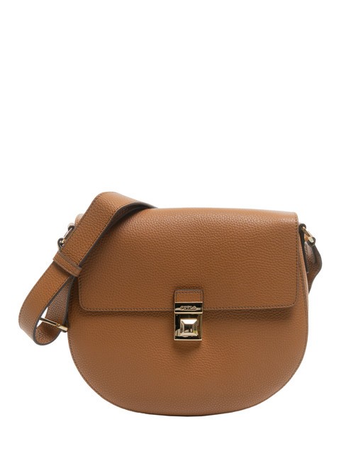 FURLA GLENN Satteltasche aus Leder mit Keria-Print Brandy - Damentaschen