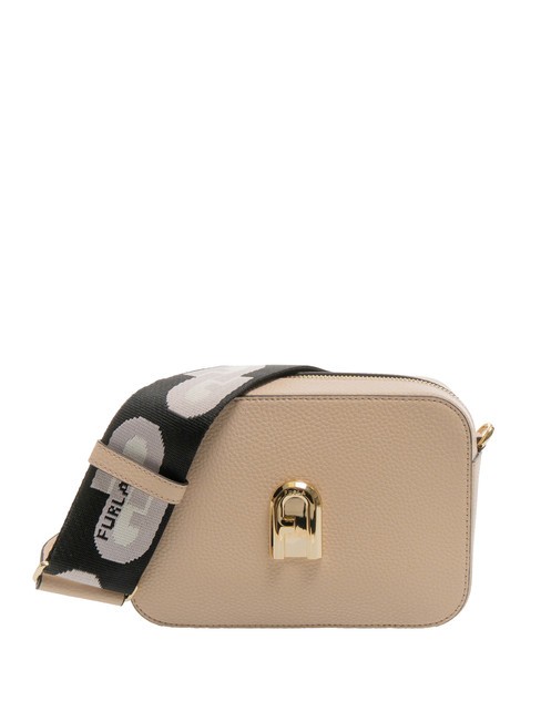 FURLA GARDENIA Kameratasche aus Leder mit Keria-Print Ballerina i+Toni Eis - Damentaschen