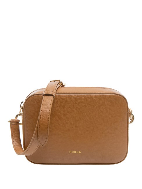 FURLA GARDENIA Umhängetasche aus Leder mit Andromeda-Print Brandy - Damentaschen