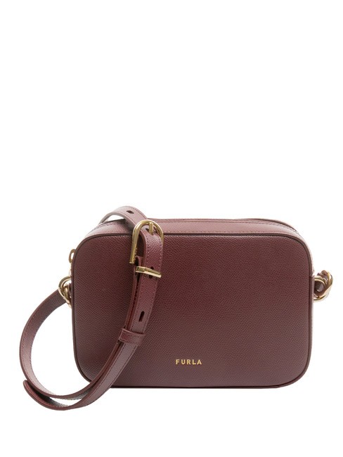 FURLA GARDENIA Umhängetasche aus Leder mit Andromeda-Print Rote Johannisbeere - Damentaschen