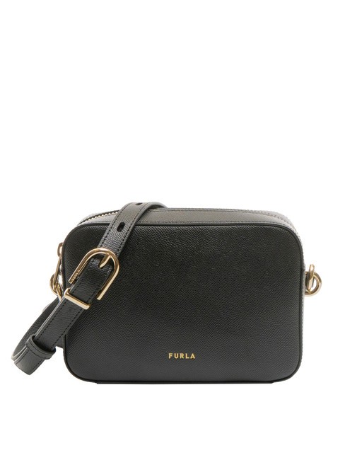 FURLA GARDENIA Umhängetasche aus Leder mit Andromeda-Print Schwarz - Damentaschen