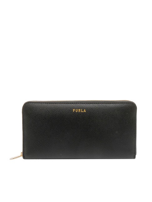 FURLA GARDENIA Große Lederbrieftasche mit umlaufendem Reißverschluss Schwarz - Brieftaschen Damen