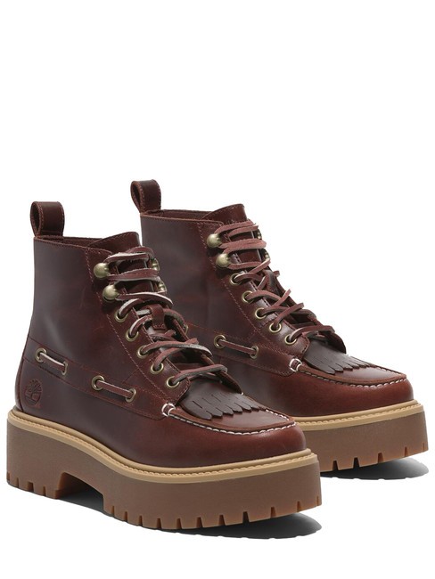 TIMBERLAND STONE STREET  Lederstiefeletten mit Keilabsatz Burgunderrotes Vollkorn - Damenschuhe