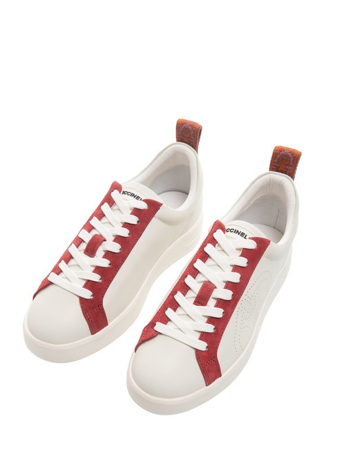 COCCINELLE MONOGRAM PERFORED BIMATERIAL Ledersneaker of.w/rosew/m.gr - Damenschuhe