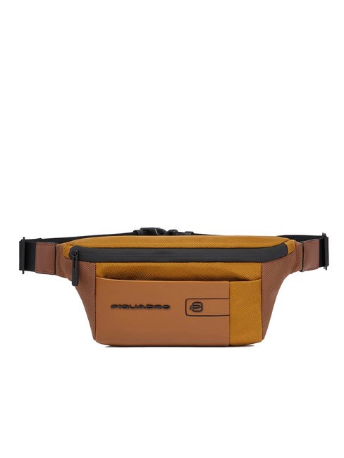 PIQUADRO BRIEF 2 SPECIAL Gürteltasche aus Leder und Stoff braun/braun - Hüfttaschen