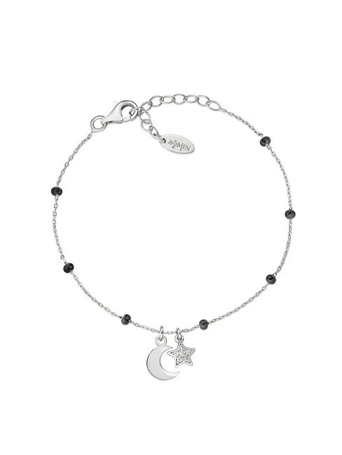 AMEN CANDY CHARM Stern-Mond-Silberarmband Rhodium - Armbänder