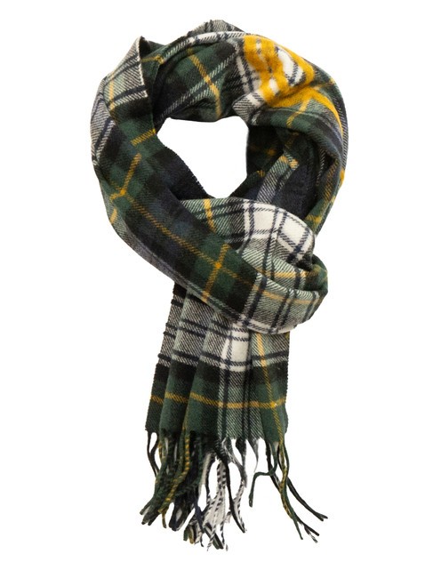 MOSCHINO TARTAN Wollschal mit Fransen Grün - Schals