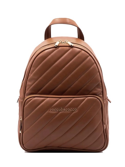 ROCCOBAROCCO GLAM Gesteppter Rucksack mit Tasche Cognac - Damentaschen