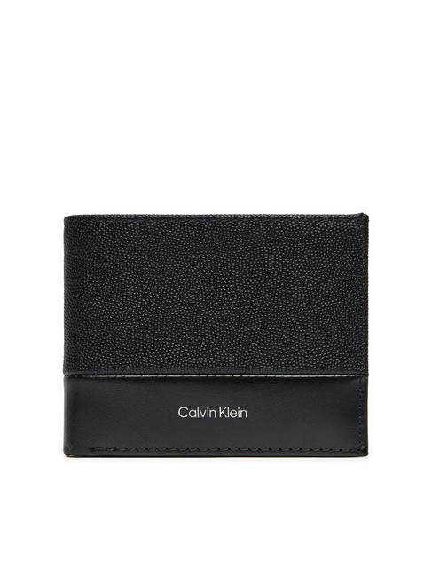 CALVIN KLEIN CK MUST Ledergeldbörse, Geldbörse schwarzes Kaviarkorn/glatt - Brieftaschen Herren