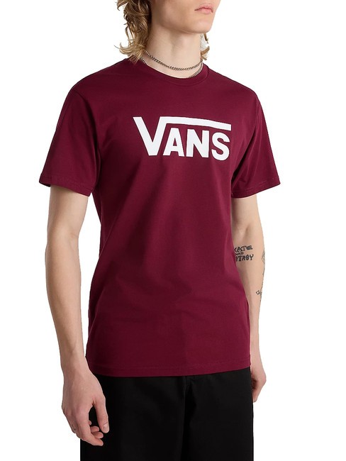 VANS CLASSIC Kurzarm-T-Shirt aus Baumwolle weinrot/weiß - Herren-T-Shirts