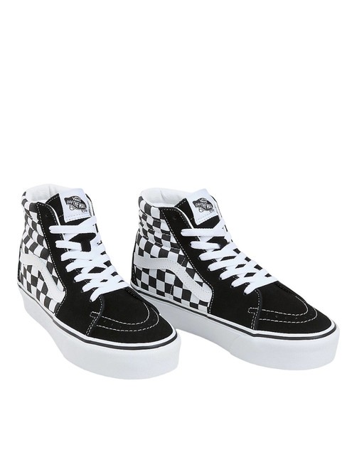 VANS SK8-HI Platform 2.0 Hohe Turnschuhe Schachbrett/Echtweiß - Schuhe Unisex