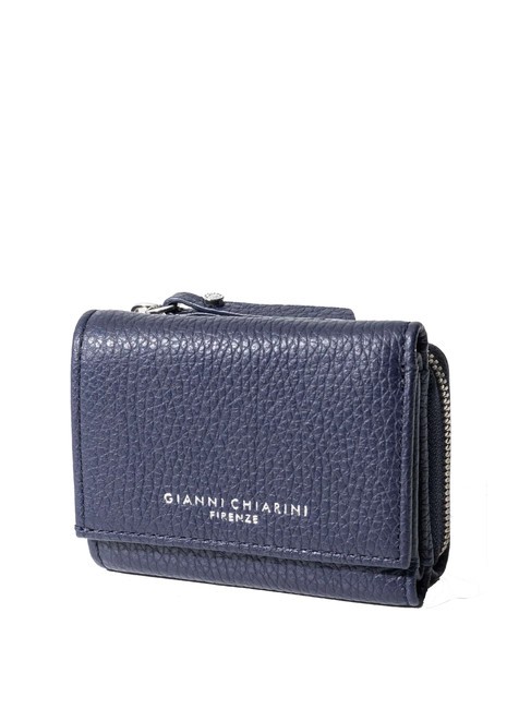 GIANNI CHIARINI WALLETS GRAIN Kleine Geldbörse aus genarbtem Leder NAVY BLAU - Brieftaschen Damen