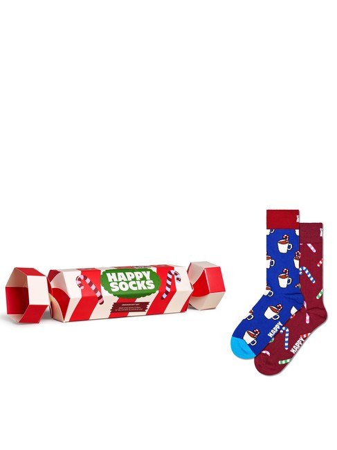 HAPPY SOCKS HOLIDAY STRIPED CRACKER Geschenkset mit 2 Paar Socken dunkelrot - Herrensocken/Herrenstrümpfe