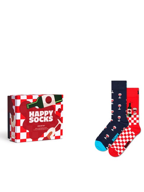 HAPPY SOCKS WINE Geschenkset mit 2 Paar Socken Blau - Unisex-Socken