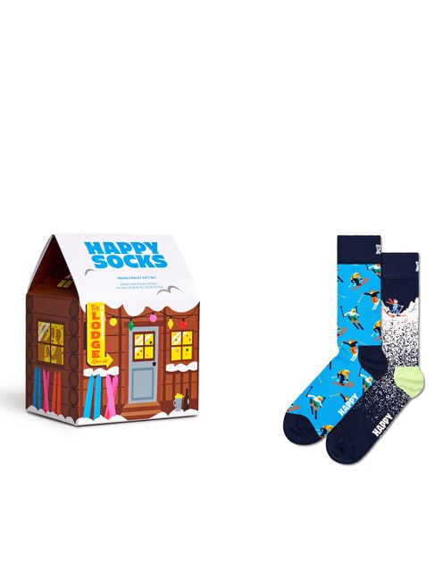 HAPPY SOCKS SKIING CHALET Geschenkset mit 2 Paar Socken braun - Unisex-Socken