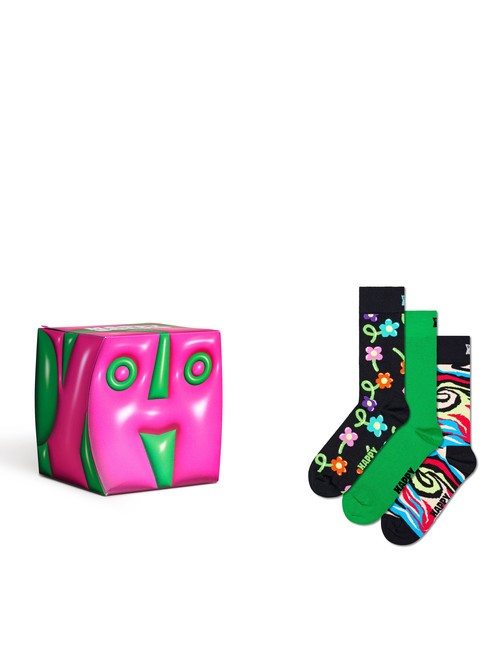 HAPPY SOCKS HYPER CUBE Geschenkset mit 3 Paar Socken Marine - Damenstrümpfe