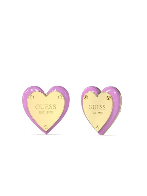 GUESS ALL YOU NEED IS LOVE Herzohrringe mit Logo gelbgold/rosa - Ohrringe