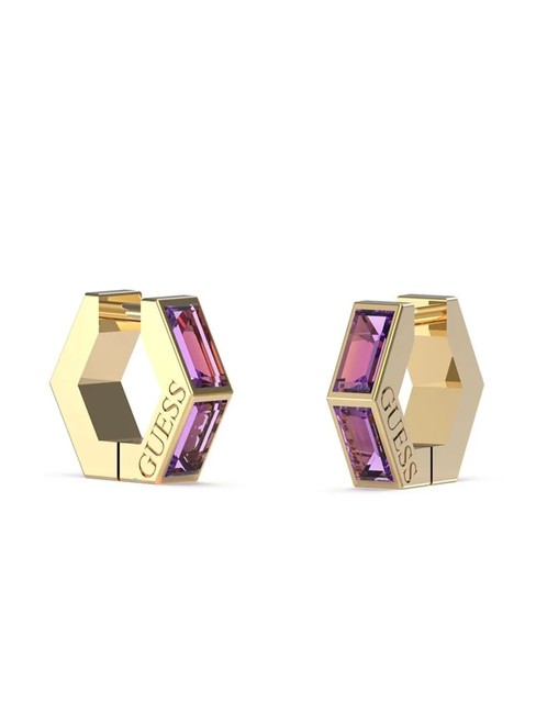 GUESS HUGGIE ME Ohrringe mit Kristallen Gelbgold/L.Amethyst - Ohrringe