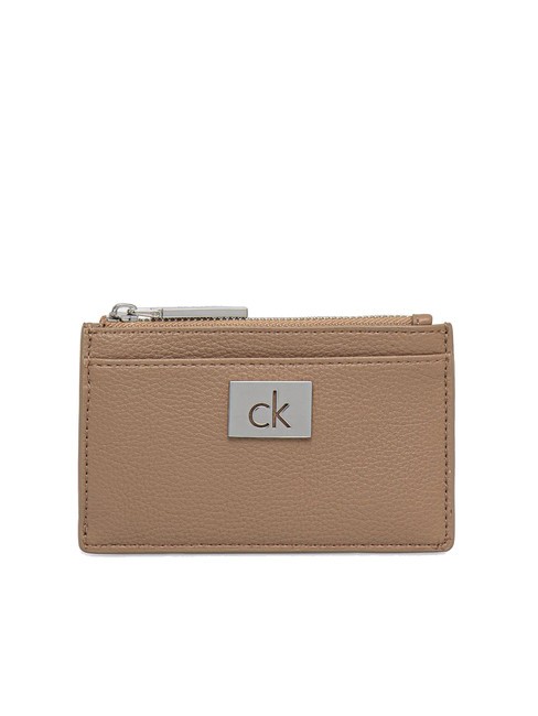 CALVIN KLEIN CK PLAQUE Flaches Kartenetui mit Reißverschluss Amphora - Brieftaschen Damen