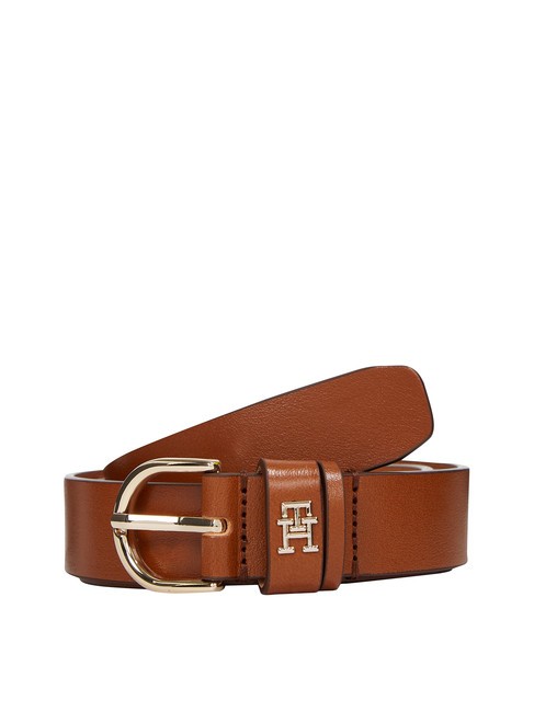 TOMMY HILFIGER ESSENTIAL EFFORTLESS Hergestellt in Italien Ledergürtel Cognac - Gürtel