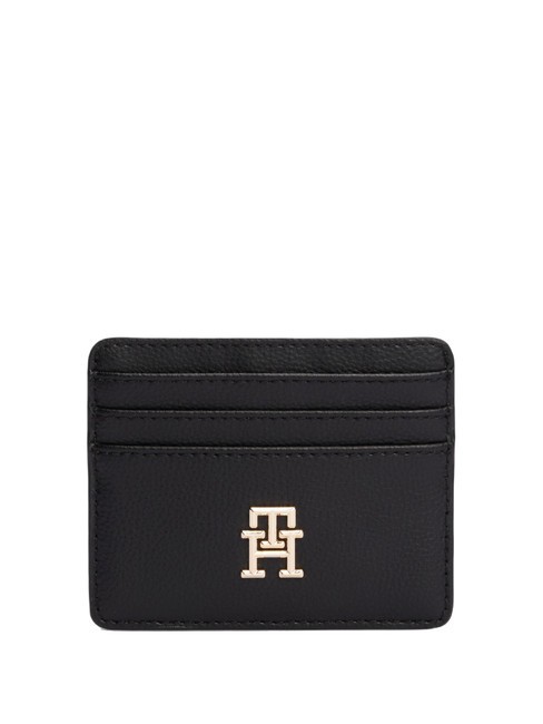 TOMMY HILFIGER TH SOFT LOGOTAPE Flacher Kartenhalter Schwarz - Brieftaschen Damen