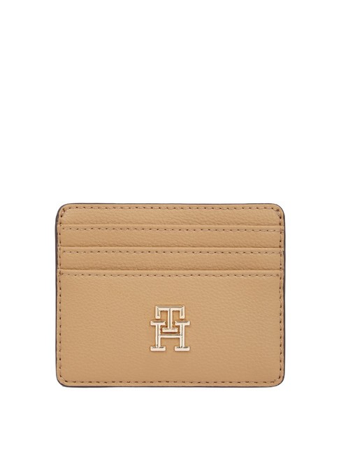 TOMMY HILFIGER TH SOFT LOGOTAPE Flacher Kartenhalter Safari-Leinwand - Brieftaschen Damen