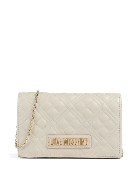 LOVE MOSCHINO QUILTED Tasche mit Schulterklappe Elfenbein - Damentaschen