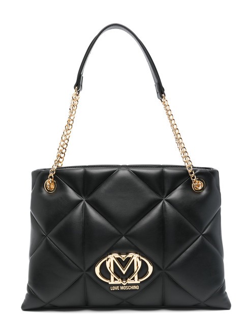 LOVE MOSCHINO GEOMETRIC Umhängetasche mit Kettengriffen Schwarz - Damentaschen