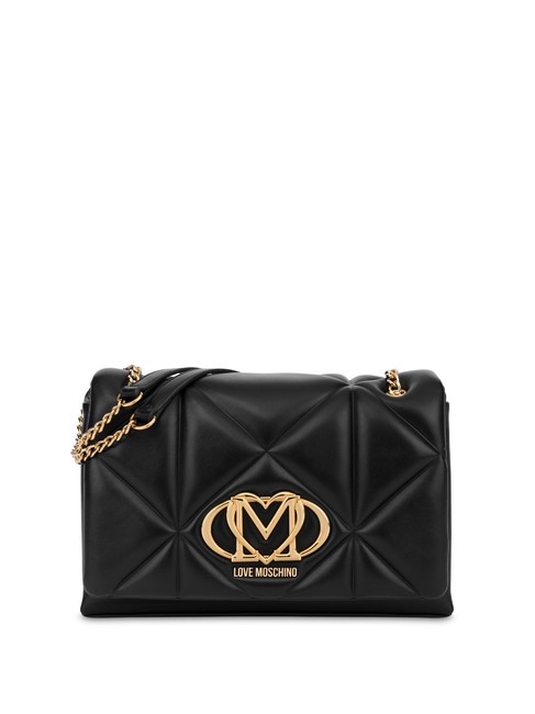 LOVE MOSCHINO GEOMETRIC Wandelbare Tasche mit Klappe Schwarz - Damentaschen