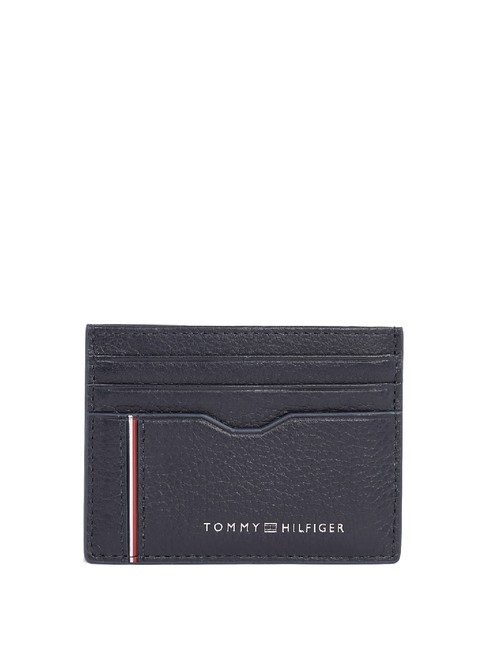 TOMMY HILFIGER TH CORP Flaches Kartenetui aus Leder Raum blau - Brieftaschen Herren