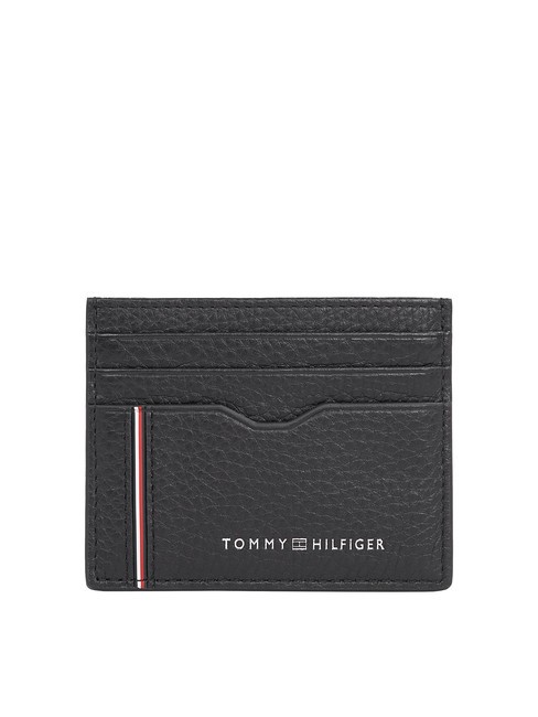 TOMMY HILFIGER TH CORP Flaches Kartenetui aus Leder Schwarz - Brieftaschen Herren