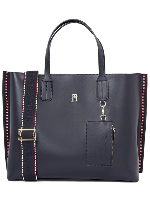 TOMMY HILFIGER TH DISTINCT Handtasche mit abnehmbarem Schultergurt Space Blue Corp - Damentaschen