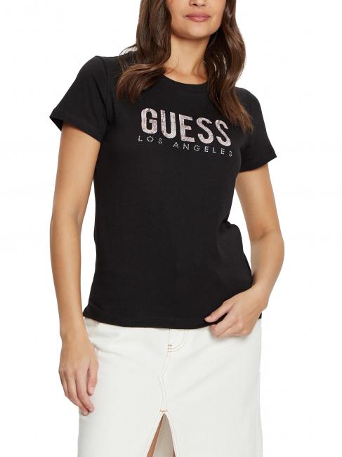 GUESS SS CN PYTHON Baumwoll-T-Shirt jetbla - T-Shirts und Tops für Damen