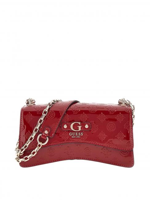 GUESS GERTY Glänzende Wandeltasche ROT - Damentaschen