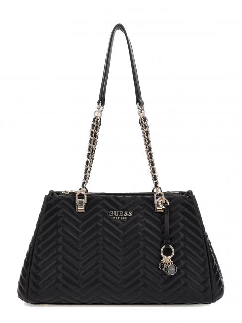 GUESS ANNING Gesteppte Tasche mit Kettengriffen SCHWARZ - Damentaschen