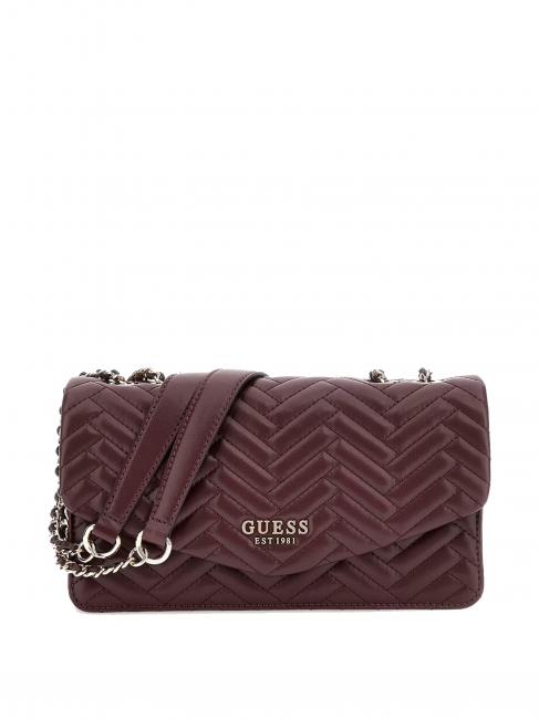 GUESS ANNING Wandelbare Stepptasche Aubergine - Damentaschen