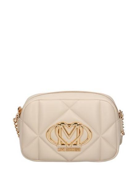 LOVE MOSCHINO GEOMETRIC QUILTED Mini-Umhängetasche Elfenbein - Damentaschen