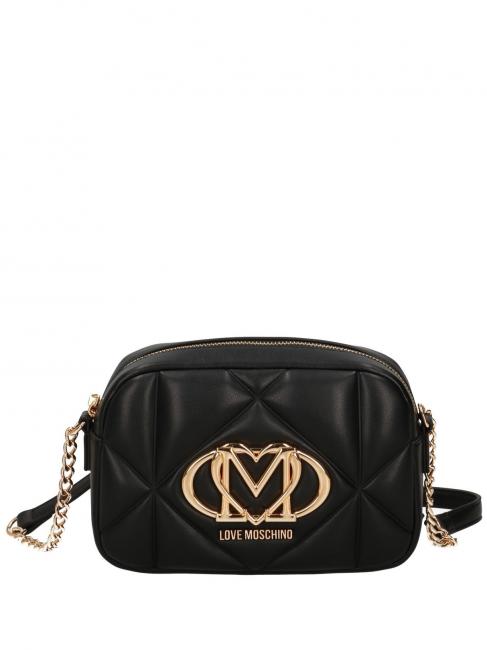 LOVE MOSCHINO GEOMETRIC QUILTED Mini-Umhängetasche Schwarz - Damentaschen