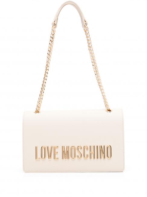 LOVE MOSCHINO LETTERING Schulter-/Umhängetasche Elfenbein - Damentaschen