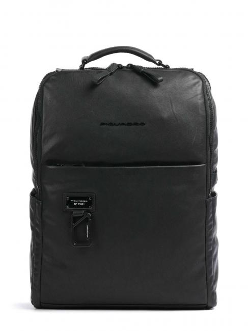 PIQUADRO HARPER Lederrucksack für 15,6-Zoll-Laptop Schwarz - PC-Rucksäcke