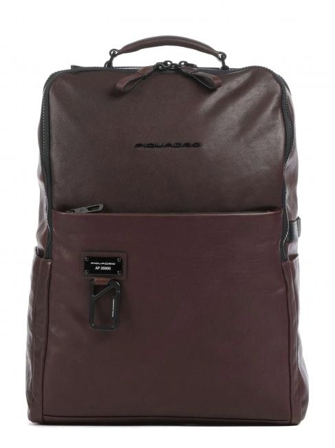 PIQUADRO HARPER Lederrucksack für 15,6-Zoll-Laptop MORO - PC-Rucksäcke